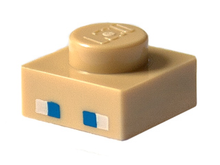 Plaatje in Gallery viewer laden, LEGO® los onderdeel Plaat met Motief Geelbruin 3024pb001