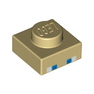 Plaatje in Gallery viewer laden, LEGO® los onderdeel Plaat met Motief Geelbruin 3024pb001