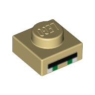 LEGO® los onderdeel Plaat met Motief Geelbruin 3024pb003