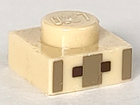 LEGO® los onderdeel Plaat met Motief Geelbruin 3024pb004