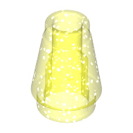 Plaatje in Gallery viewer laden, LEGO® onderdeel Kegel Glitter Doorschijnend Neon Groen 4589b