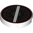 LEGO® los onderdeel Tegel Rond met Motief Wit 14769pb022