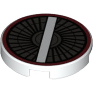 LEGO® los onderdeel Tegel Rond met Motief Wit 14769pb022
