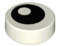 LEGO® Tegel Rond met Motief Gloed In Donker Wit 98138pb007
