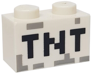 LEGO® los onderdeel Steen met Motief in kleur Wit 3004pb122