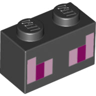 Plaatje in Gallery viewer laden, LEGO® los onderdeel Steen met Motief Zwart 3004pb124