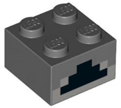 LEGO® Steen met Motief Donker Blauwachtig Grijs 3003pb084