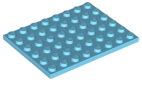 Plaatje in Gallery viewer laden, LEGO® los onderdeel Plaat Algemeen Medium Azuurblauw 3036