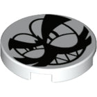 LEGO® los onderdeel Tegel Rond met Motief Wit 14769pb079