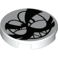 LEGO® los onderdeel Tegel Rond met Motief Wit 14769pb079