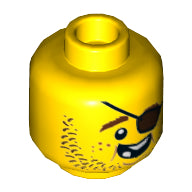 Plaatje in Gallery viewer laden, LEGO® los onderdeel Hoofd in kleur Geel 3626pb1331