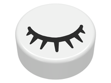 Plaatje in Gallery viewer laden, LEGO® los onderdeel Tegel Rond met Motief Wit 98138pb028