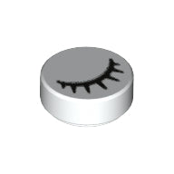 Plaatje in Gallery viewer laden, LEGO® los onderdeel Tegel Rond met Motief Wit 98138pb028