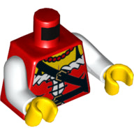 Plaatje in Gallery viewer laden, LEGO® los onderdeel Lijf met Motief Rood 973pb1971c01