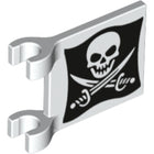 LEGO® los onderdeel Vlag met Motief in kleur Wit 2335pb130