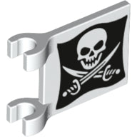 LEGO® los onderdeel Vlag met Motief in kleur Wit 2335pb130
