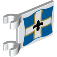 LEGO® los onderdeel Vlag met Motief in kleur Wit 2335pb131