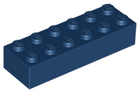 LEGO® los onderdeel Steen in kleur Donkerblauw 2456