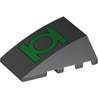 Plaatje in Gallery viewer laden, LEGO® los onderdeel Wig met Motief in kleur Zwart 47753pb076