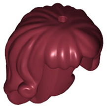 Plaatje in Gallery viewer laden, LEGO® los onderdeel Haar in kleur Donkerrood 18842