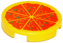Plaatje in Gallery viewer laden, LEGO® los onderdeel Tegel Rond met Motief Geel 14769pb011