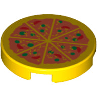 Plaatje in Gallery viewer laden, LEGO® los onderdeel Tegel Rond met Motief Geel 14769pb011