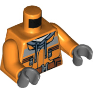Plaatje in Gallery viewer laden, LEGO® los onderdeel Lijf met Motief Oranje 973pb1895c01