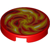 LEGO® los onderdeel Tegel Rond met Motief Rood 14769pb021