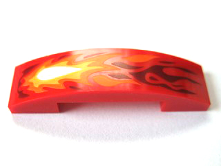 LEGO® onderdeel Dakpan Gebogen met Motief Rood 93273pb040