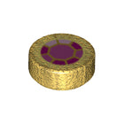 LEGO® onderdeel Tegel Rond met Motief Parel Goud 98138pb026