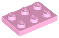 LEGO® los onderdeel Plaat Algemeen in kleur Fel Roze 3021