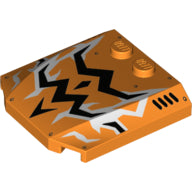 Plaatje in Gallery viewer laden, LEGO® los onderdeel Wig met Motief Oranje 45677pb078