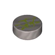 LEGO® los onderdeel Tegel Rond met Motief Zilver 98138pb029