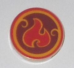 LEGO® onderdeel Tegel Rond met Motief Geelbruin 14769pb032