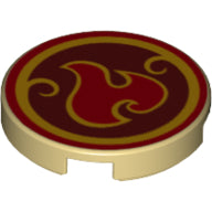 LEGO® onderdeel Tegel Rond met Motief Geelbruin 14769pb032