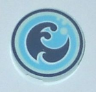 LEGO® onderdeel Tegel Rond met Motief Licht Aqua 14769pb031