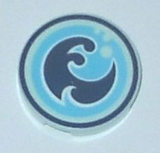 LEGO® onderdeel Tegel Rond met Motief Licht Aqua 14769pb031