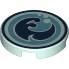 LEGO® onderdeel Tegel Rond met Motief Licht Aqua 14769pb031
