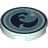 LEGO® onderdeel Tegel Rond met Motief Licht Aqua 14769pb031