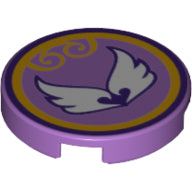 LEGO® Tegel Rond met Motief Medium Lavendel 14769pb030