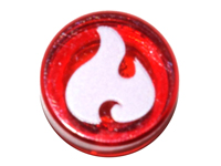 LEGO® Tegel Rond met Motief Doorzichtig Rood 98138pb032