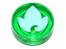 Plaatje in Gallery viewer laden, LEGO® Tegel Rond met Motief Doorzichtig Groen 98138pb030