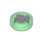 LEGO® Tegel Rond met Motief Doorzichtig Groen 98138pb030