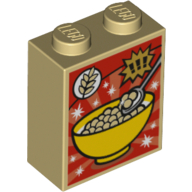 LEGO® los onderdeel Steen met Motief Geelbruin 3245cpb035