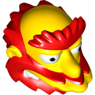 Plaatje in Gallery viewer laden, LEGO® los onderdeel Hoofd Aangepast in kleur Geel 19679pb01