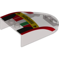 LEGO® Voorruit met Motief Doorzichtig Zwart 18973pb02