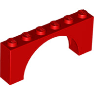 Plaatje in Gallery viewer laden, LEGO® los onderdeel Steen Boog in kleur Rood 15254