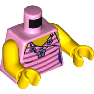 Plaatje in Gallery viewer laden, LEGO® los onderdeel Lijf met Motief Fel Roze 973pb1978c01