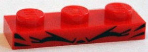 LEGO® los onderdeel Plaat met Motief in kleur Rood 3623pb003