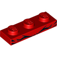 Plaatje in Gallery viewer laden, LEGO® los onderdeel Plaat met Motief in kleur Rood 3623pb003